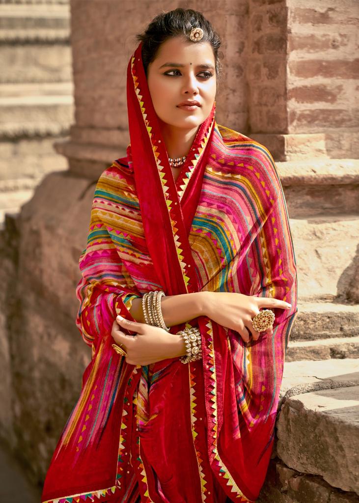 Kashvi Virasat Fancy Wear Georgette Printed Stylish Saree Collection